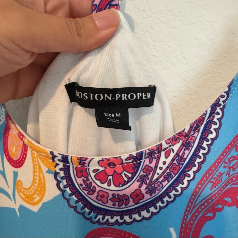 Boston Proper Paisley Print Tank Short Dress - Picture 4 of 8